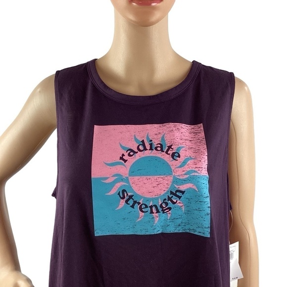 Old Navy Active Go-Dry Tank Top Size L Purple Radiate Strength - Picture 2 of 7
